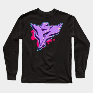 Letter K - Graffiti Street Art Style Long Sleeve T-Shirt